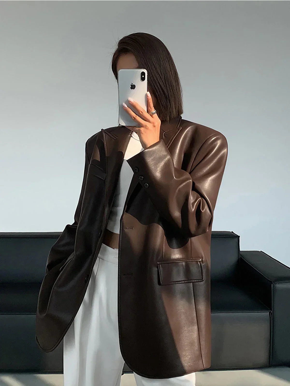 Notchly - Dámské oversized sako s klasickým špičatým límcem