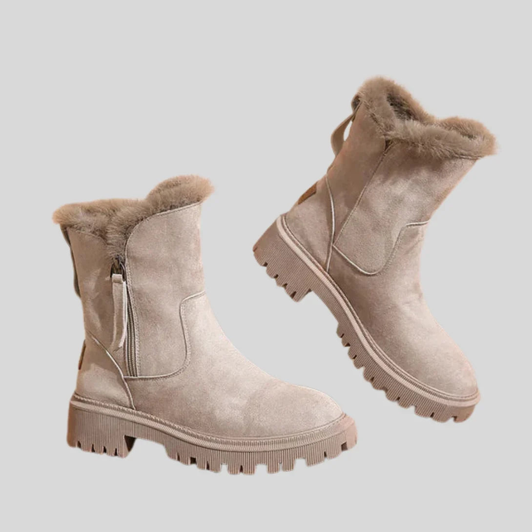 Fervalia – Botas antideslizantes Silip con cremallera lateral y piel