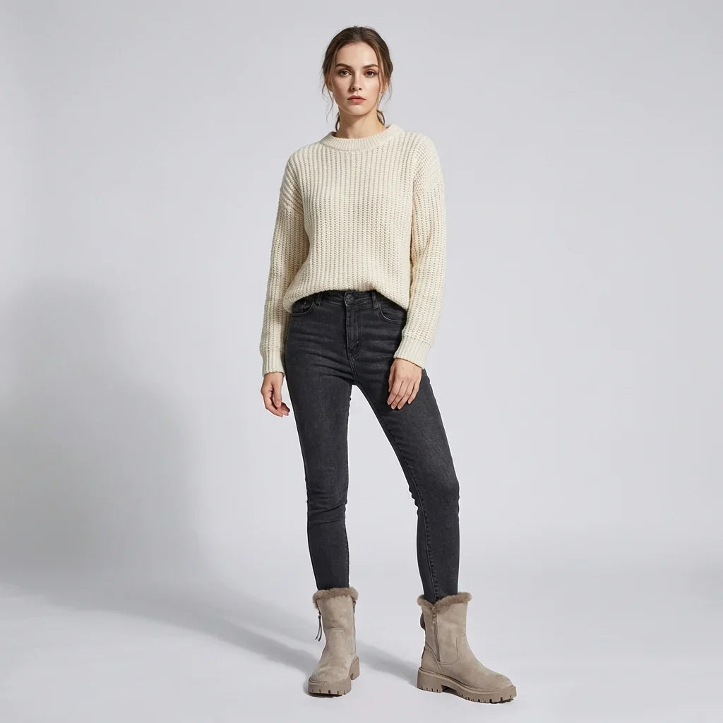 Fervalia – Botas antideslizantes Silip con cremallera lateral y piel