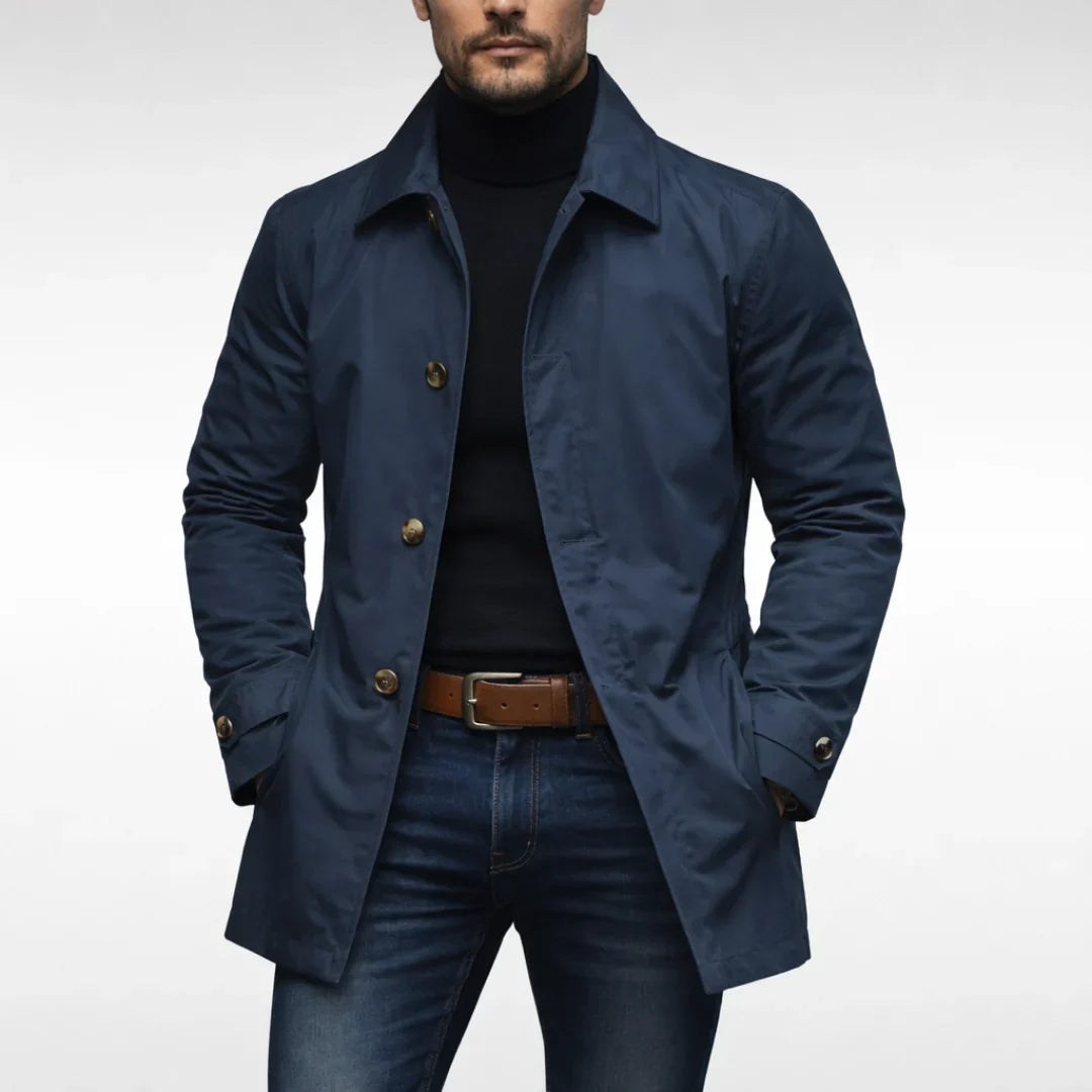 Norqelia – Long Sleeve Coat with Turn-Down Collar