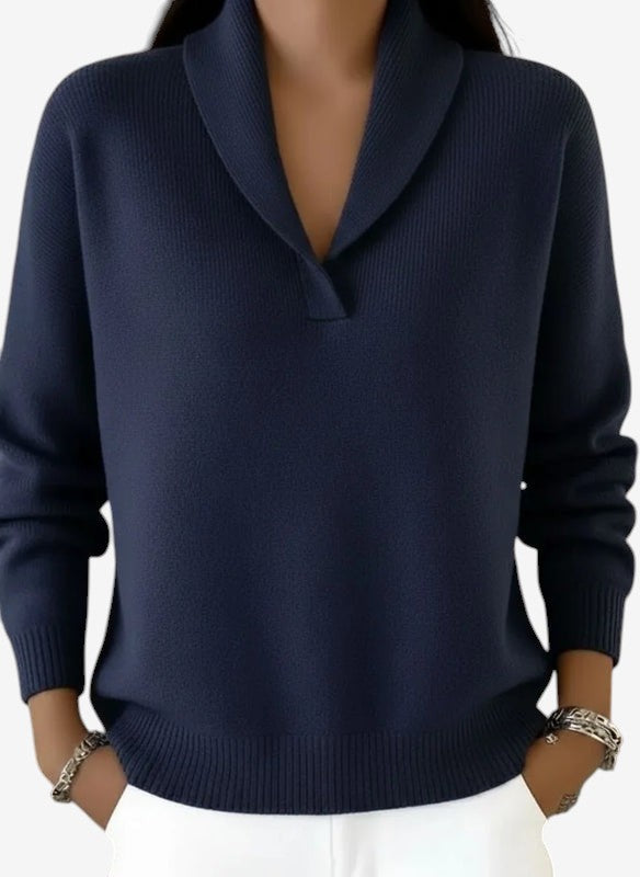 Norvexa – Shawl Collar V-Neck Sweater