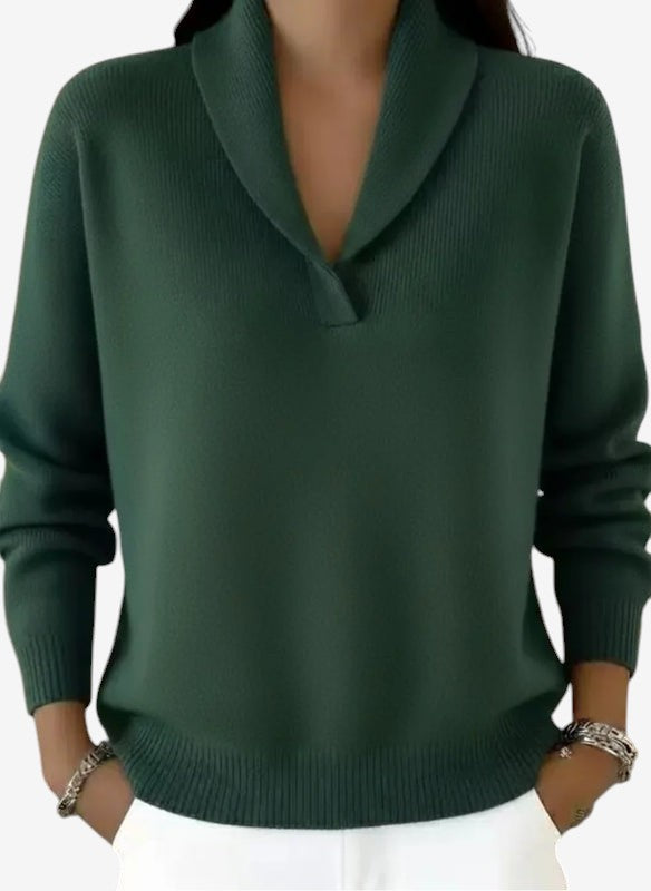 Norvexa – Shawl Collar V-Neck Sweater