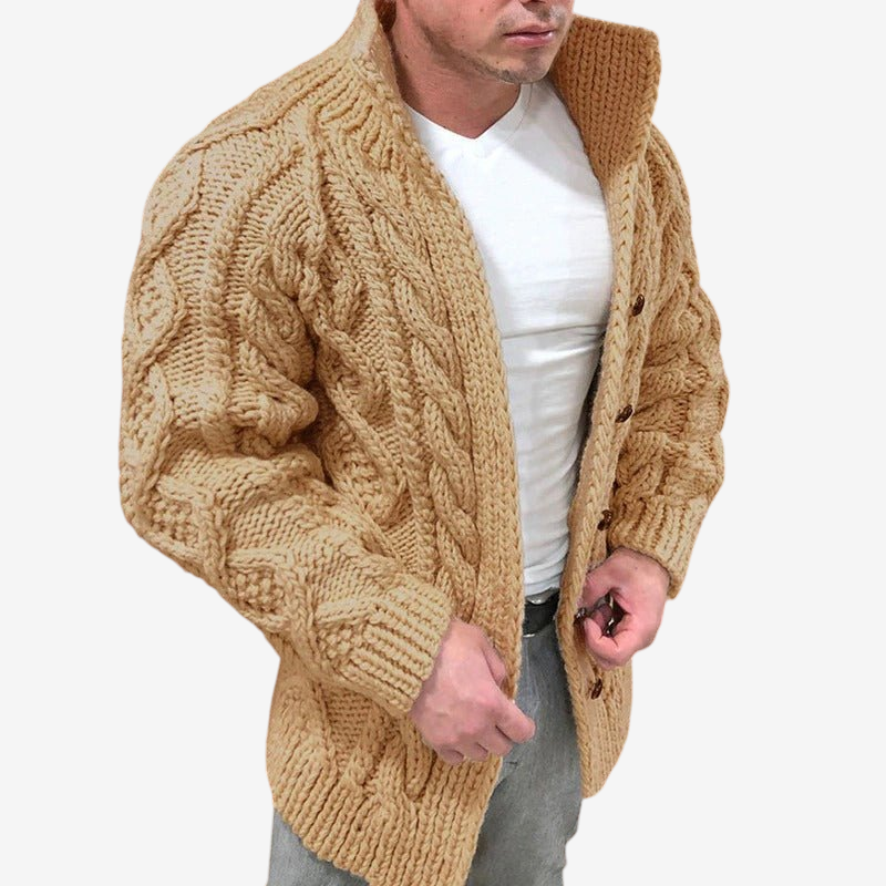 Caldrion – Shawl Collar Cardigan with Button Front
