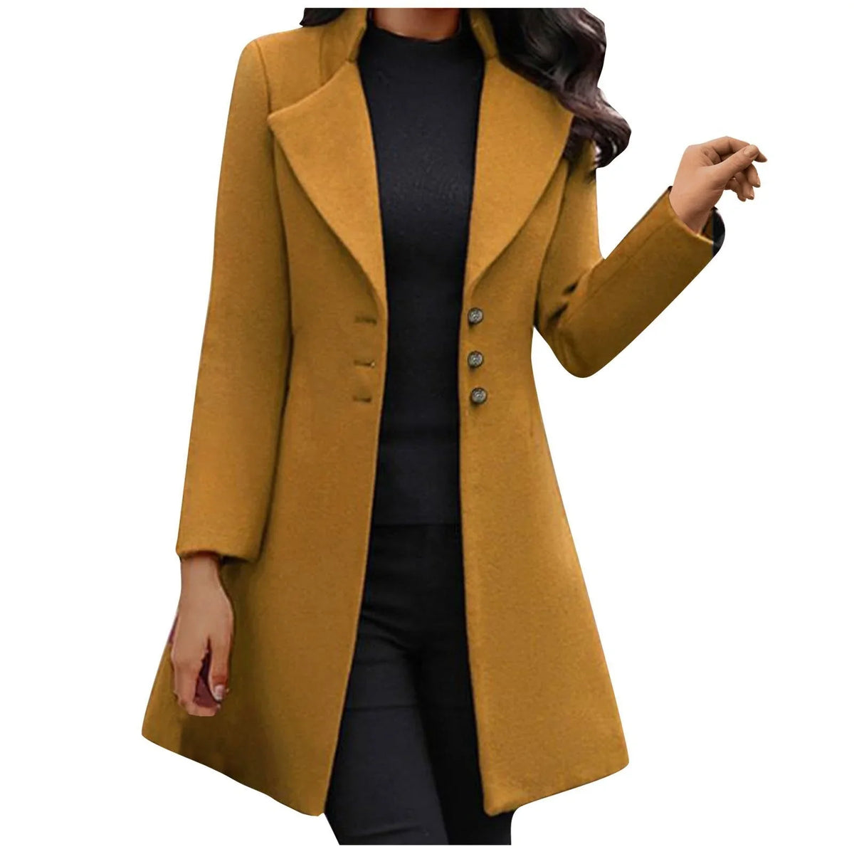 Velqoria – Straight Cut Coat with Lapel Collar