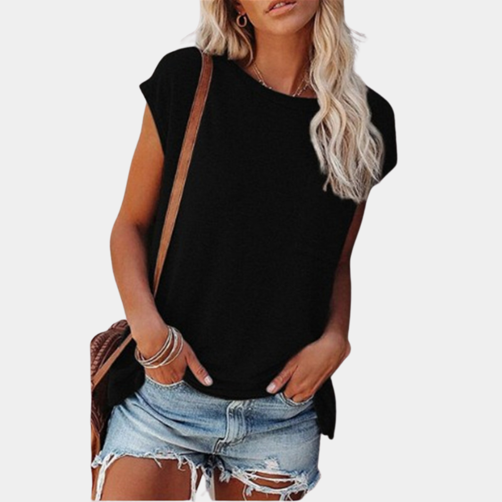 Noa – Modny T-shirt z krótkim rękawem i okrągłym dekoltem
