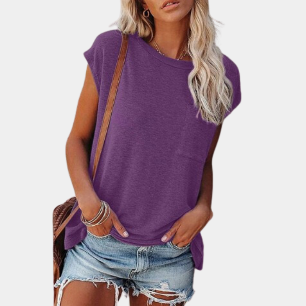 Noa – Modny T-shirt z krótkim rękawem i okrągłym dekoltem