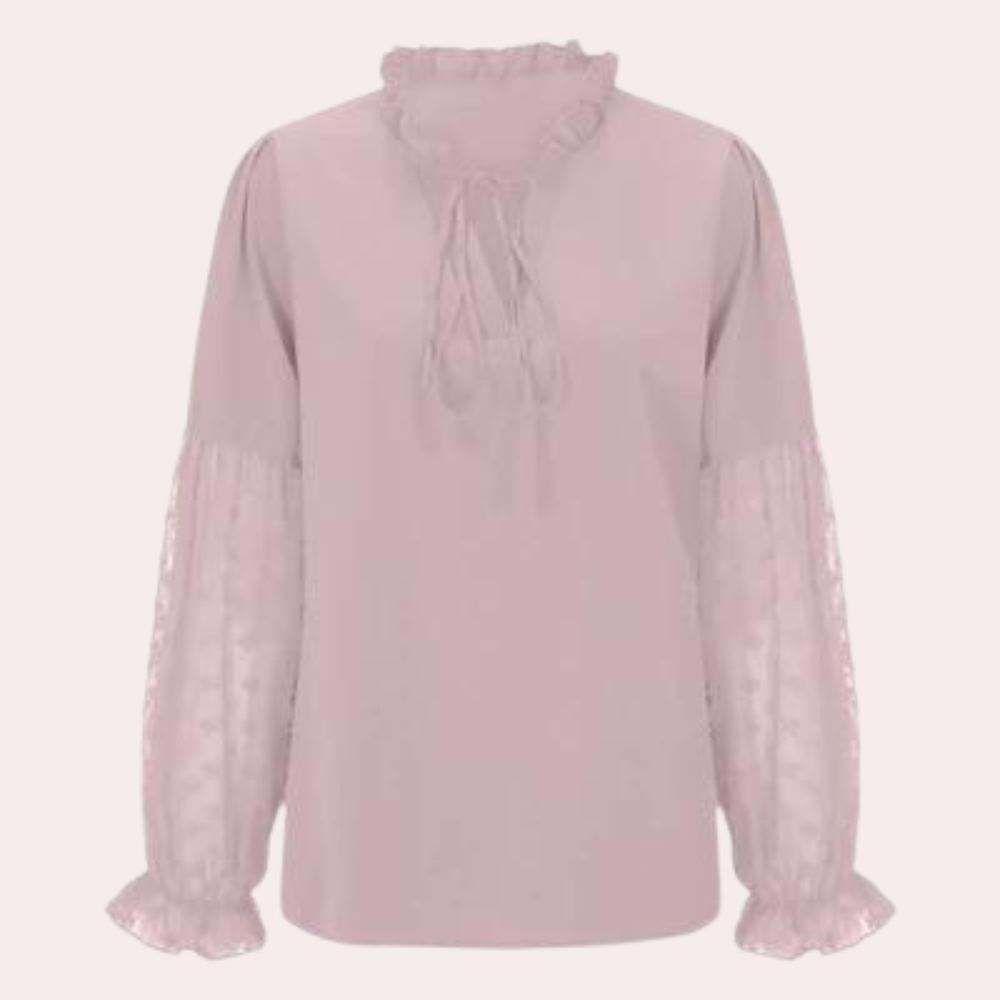 Ella - Elegancka bluzka z dekoltem w serek i rękawami lampionami
