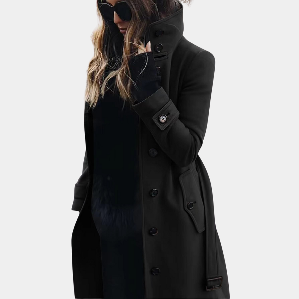 Clara - Col haut, détails à boutons et coupe ajustée pour le style