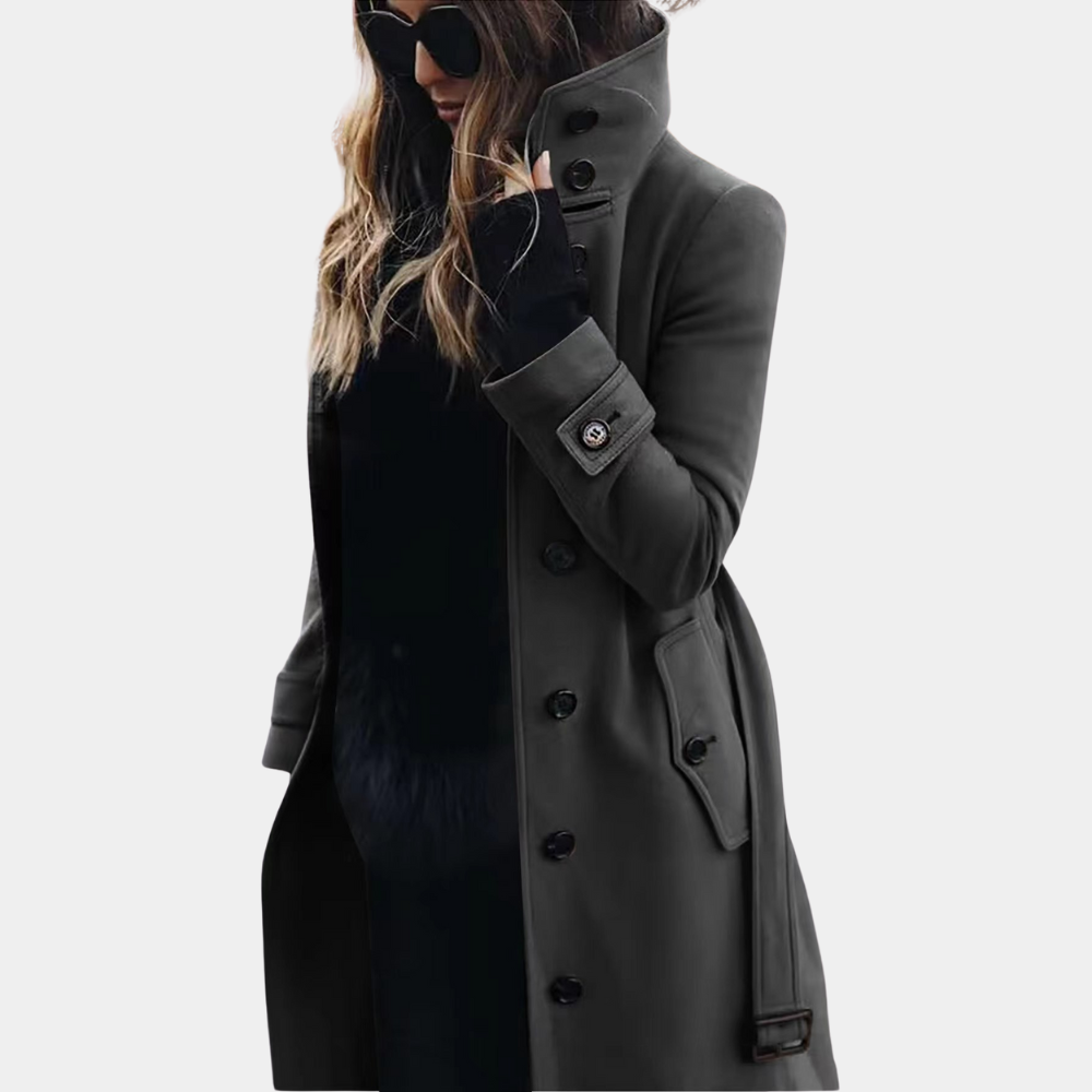 Clara - Col haut, détails à boutons et coupe ajustée pour le style