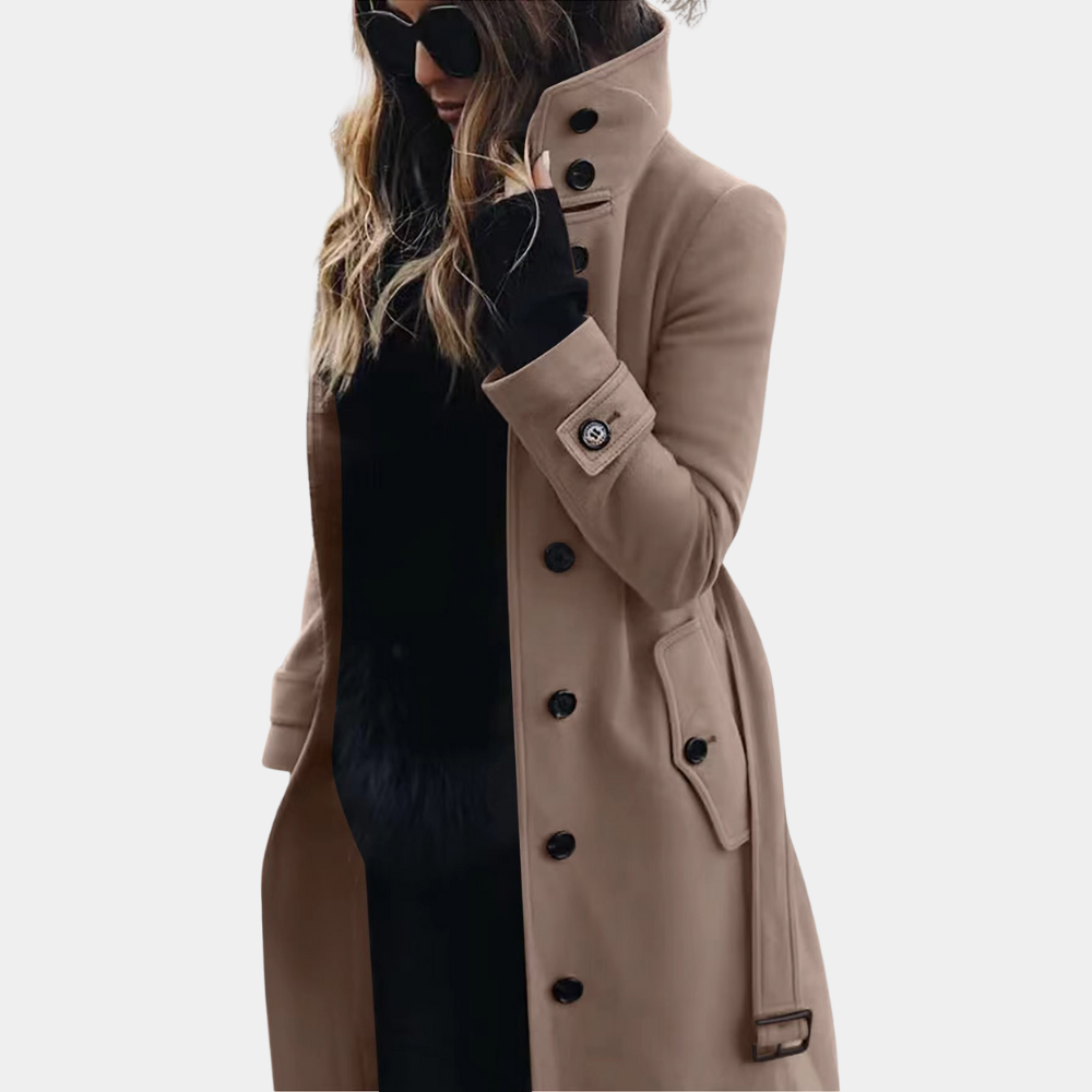 Clara - Col haut, détails à boutons et coupe ajustée pour le style