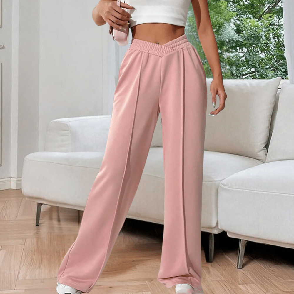Elena – Pantaloni drepți relaxați cu talie elastică și croială flexibilă