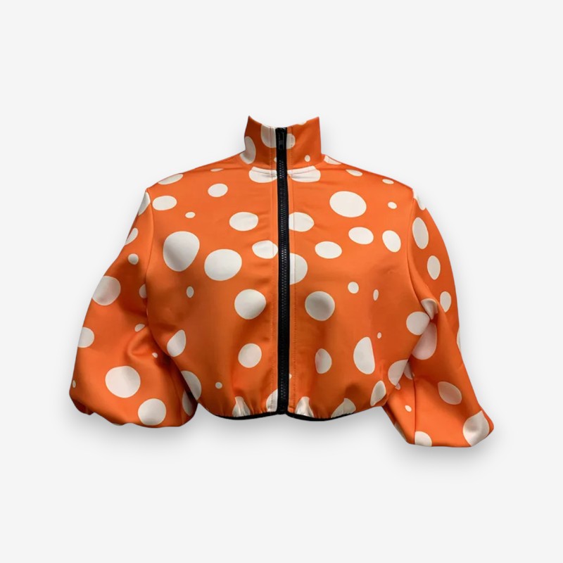 Elara – Long sleeve printed short jacket with zipper