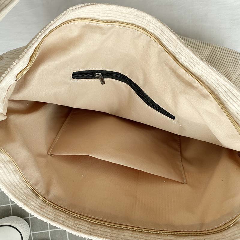Emma - Stylish corduroy shoulder bag with adjustable straps