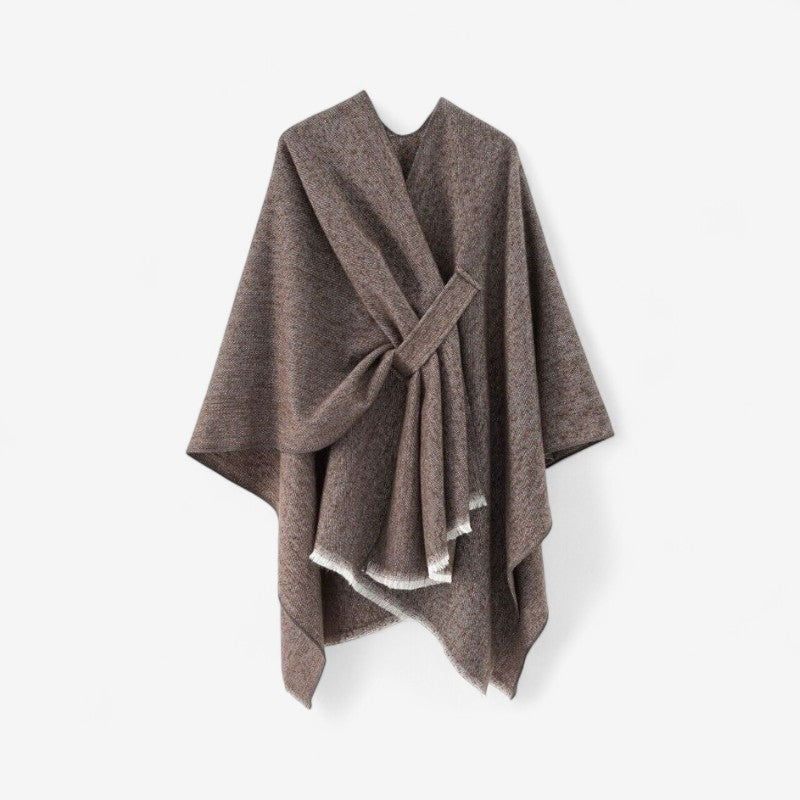 Jessica - Poncho avec enroulement aux épaules et franges