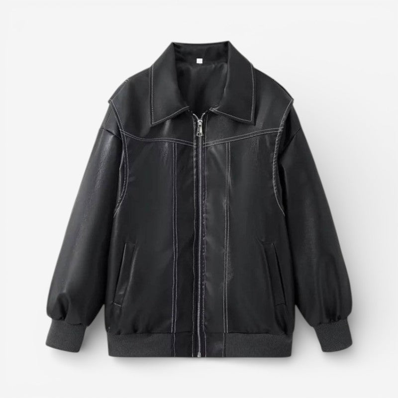 Amelia – Oversized Long Sleeve Jacket with Zipper
