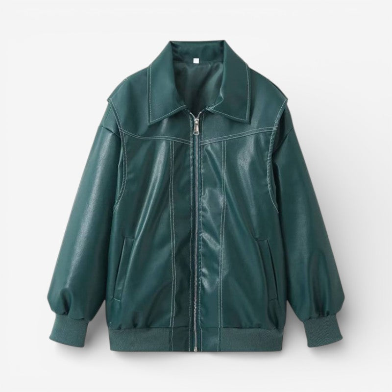 Amelia – Oversized Long Sleeve Jacket with Zipper