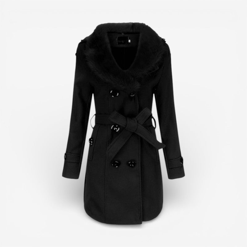Keira - Palton cu mânecă lungă, lungime medie și închidere cu nasturi