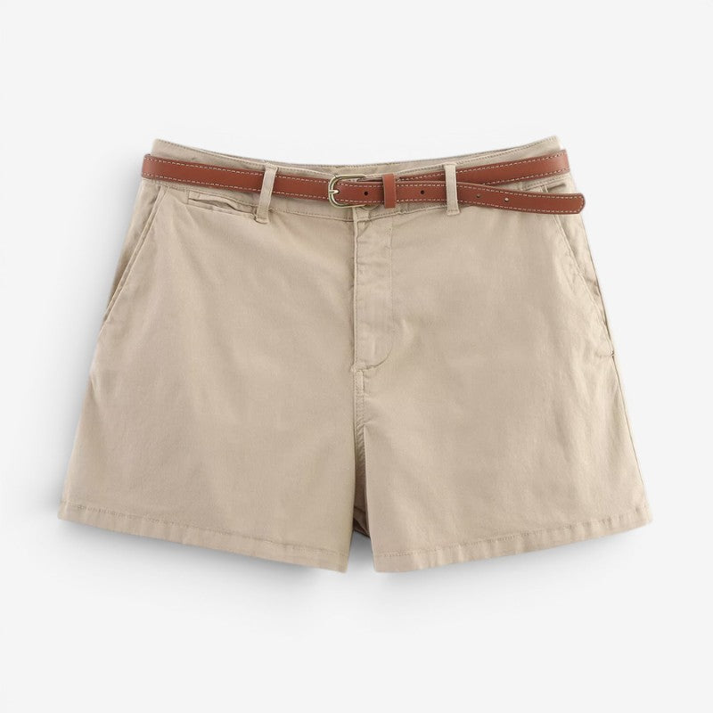 Women's Casual Shorts with Pleated Front
