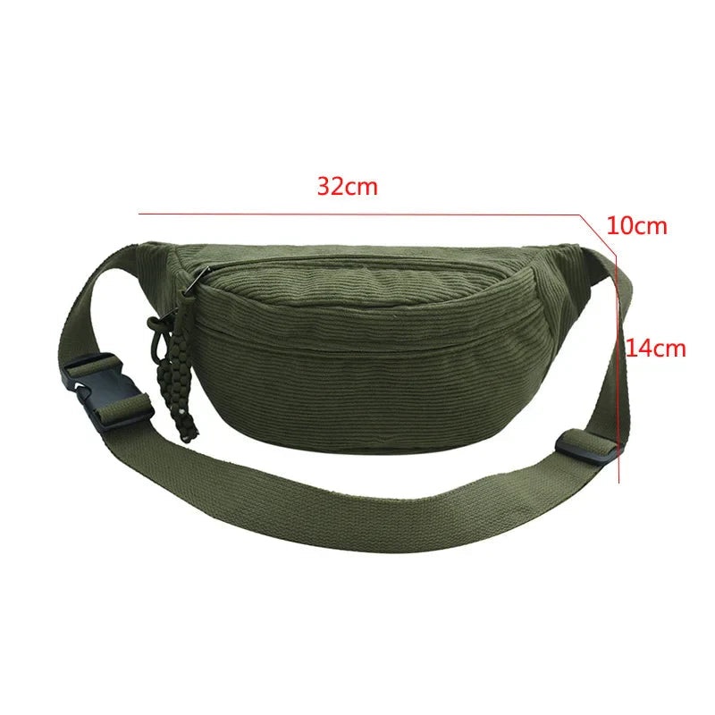 Anna - Spacious corduroy shoulder bag with practical design