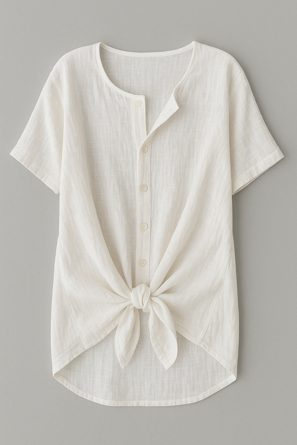 Sophia – Casual Dress with Buttons, Short Sleeves, and Relaxed Fit