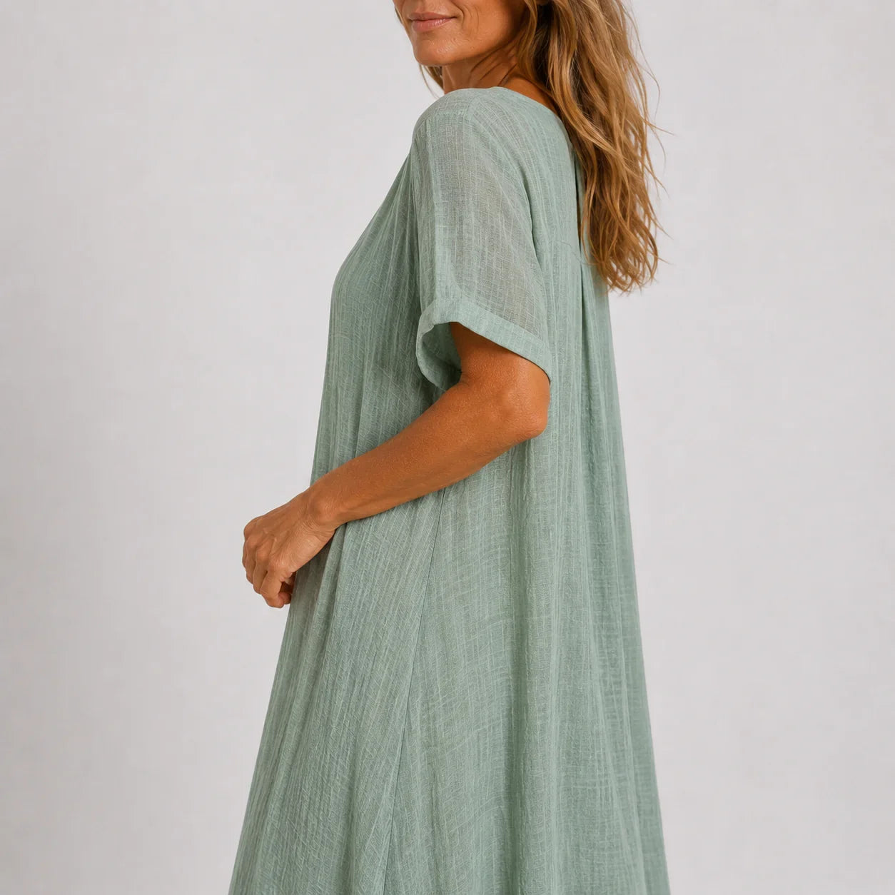 Flowy Maxi Dress with V-Neck for Women