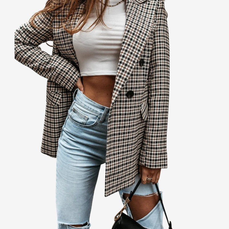 Nancy – Blazer a Maniche Lunghe con Chiusura a Bottoni e Tasche