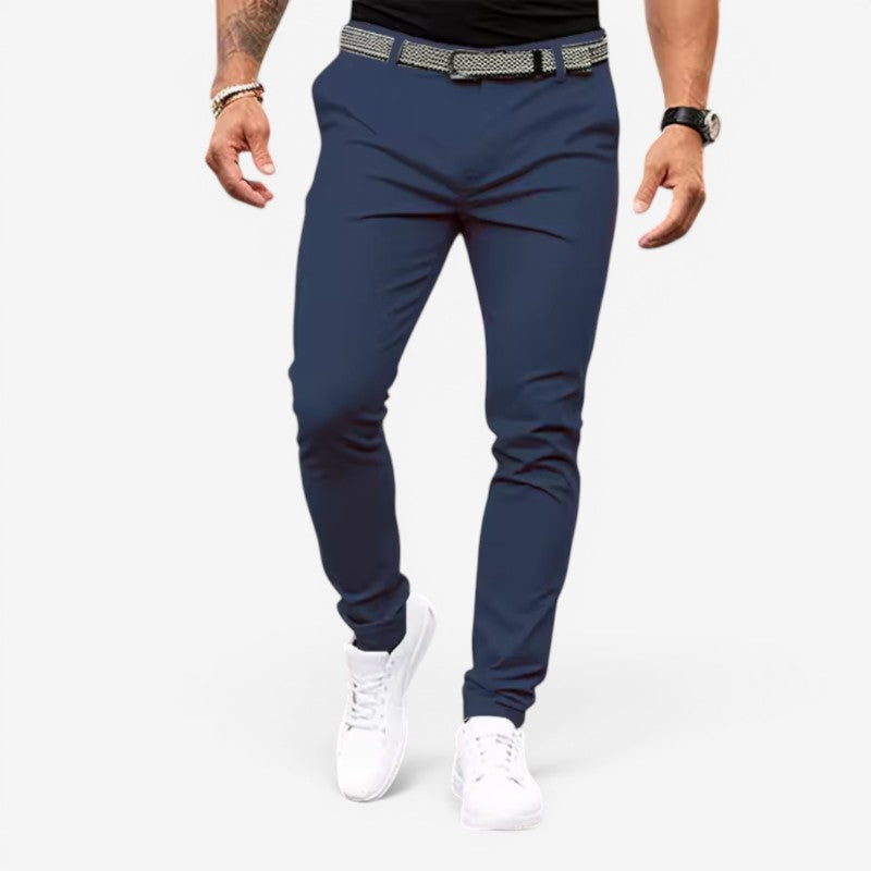 Pantaloni casual bărbătești slim fit cu buzunare laterale