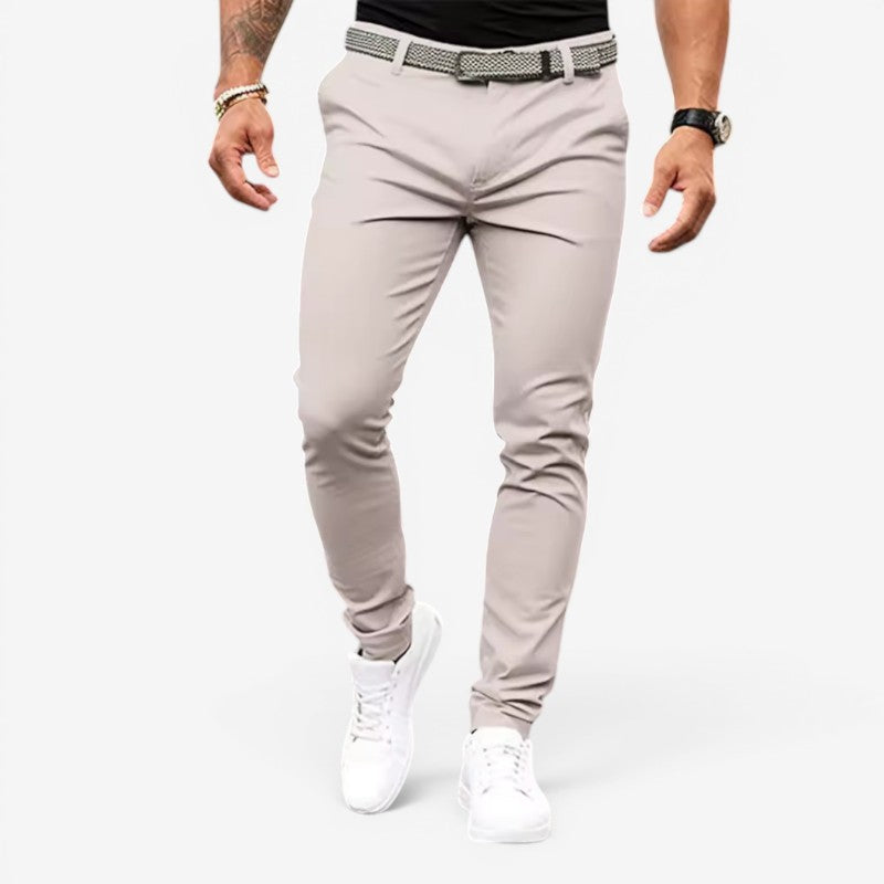 Pantaloni casual bărbătești slim fit cu buzunare laterale