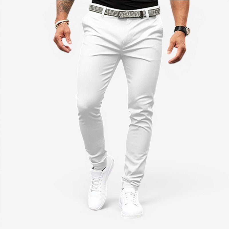 Pantaloni casual bărbătești slim fit cu buzunare laterale