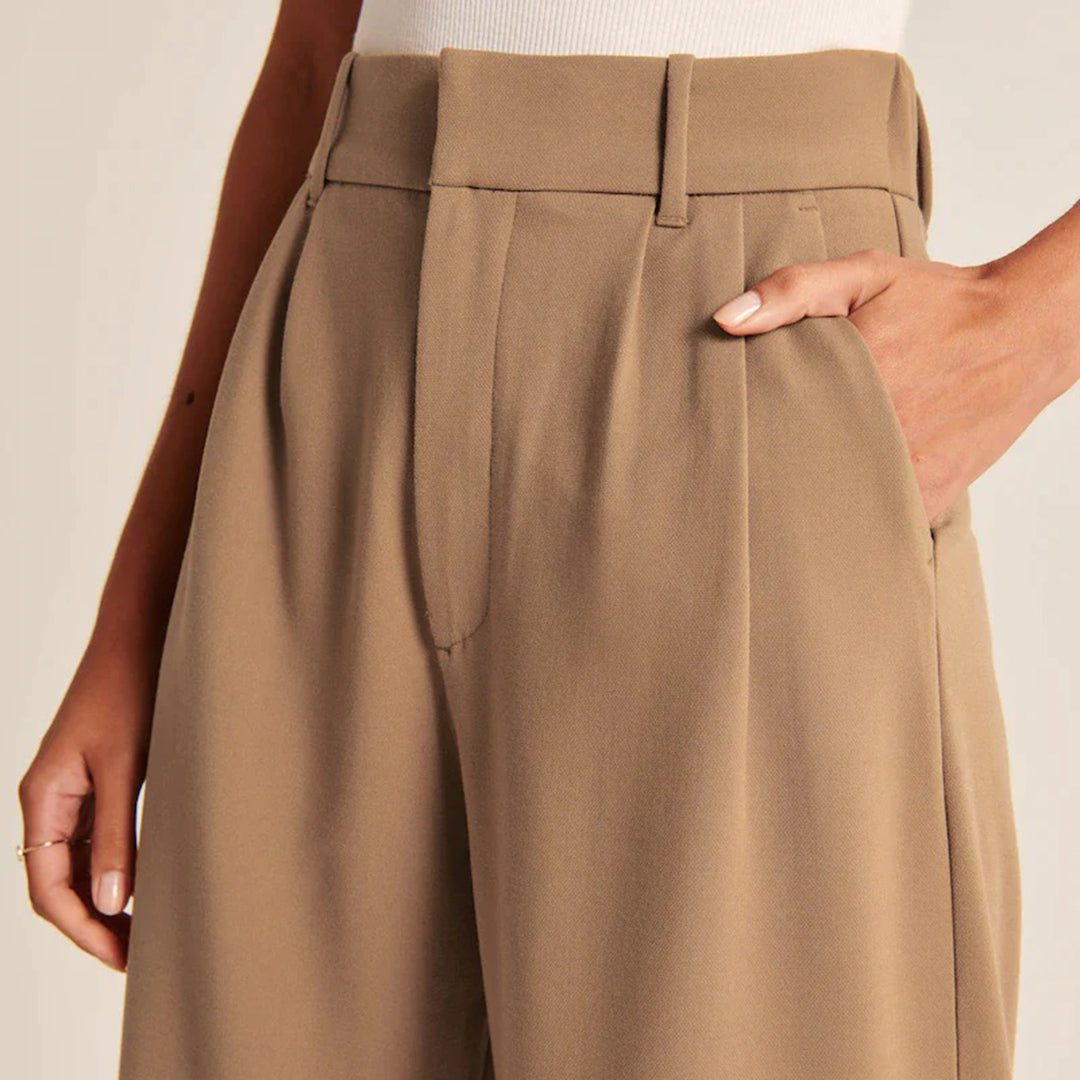 Shania - Pantalon taille haute à jambes larges
