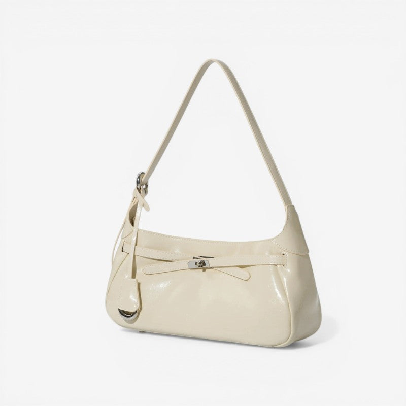 Sac à épaule structuré pour femme avec fermoir et fermeture éclair
