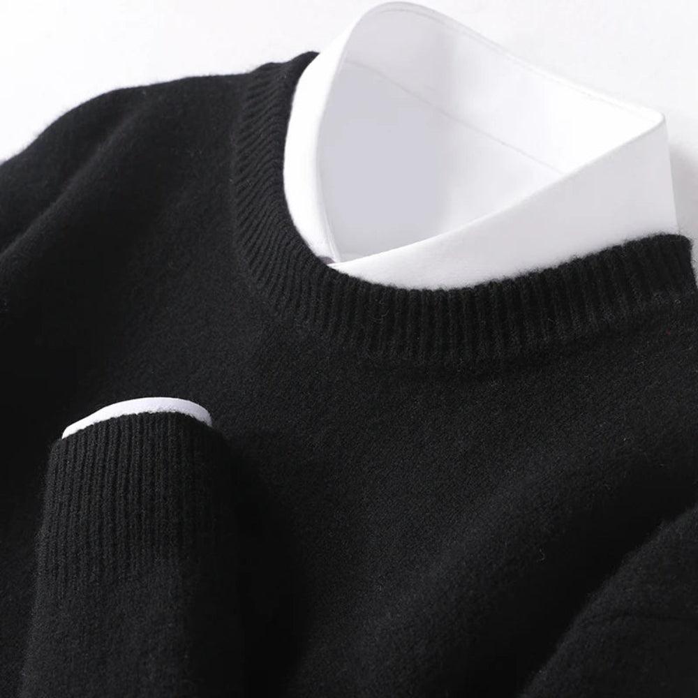 RibbedCrewline – Classic Crewneck Sweater with Ribbed Cuffs and Hem