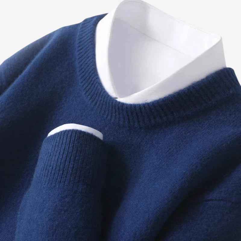 RibbedCrewline – Classic Crewneck Sweater with Ribbed Cuffs and Hem