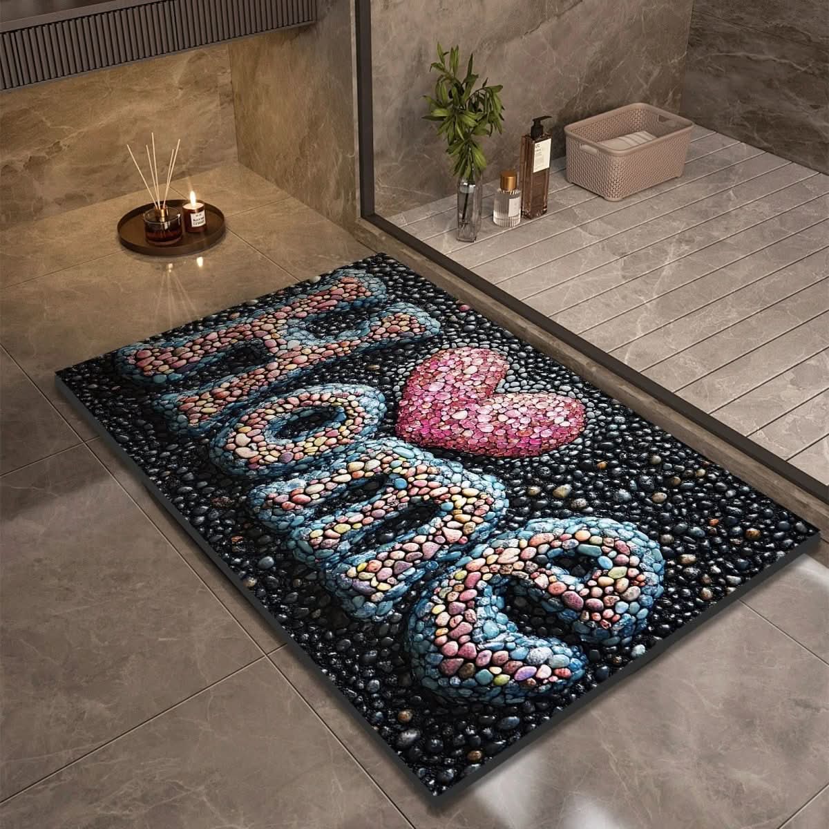 StoneStep - Tappetino da bagno in terra di diatomee con base in gomma