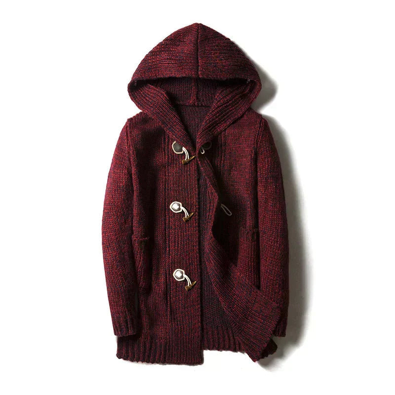 Luisa - Comfortable jacket with hood and timeless button style