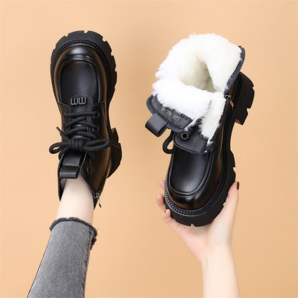 Leni - Bottines chaudes avec fermeture éclair latérale et doublure en fourrure douce
