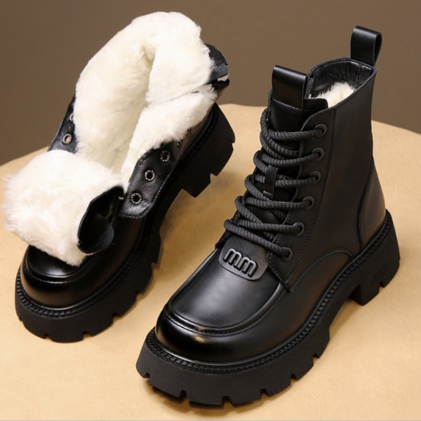 Leni - Bottines chaudes avec fermeture éclair latérale et doublure en fourrure douce