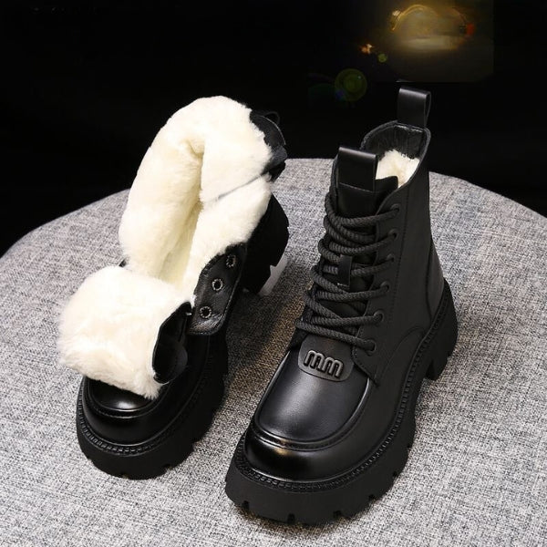 Leni - Bottines chaudes avec fermeture éclair latérale et doublure en fourrure douce