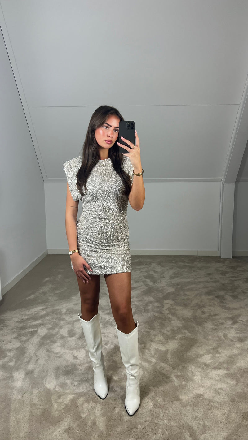 Aria - Mini robe matelassée à paillettes