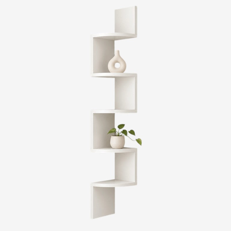 Corneriva - Étagère d’angle en bois à plusieurs niveaux