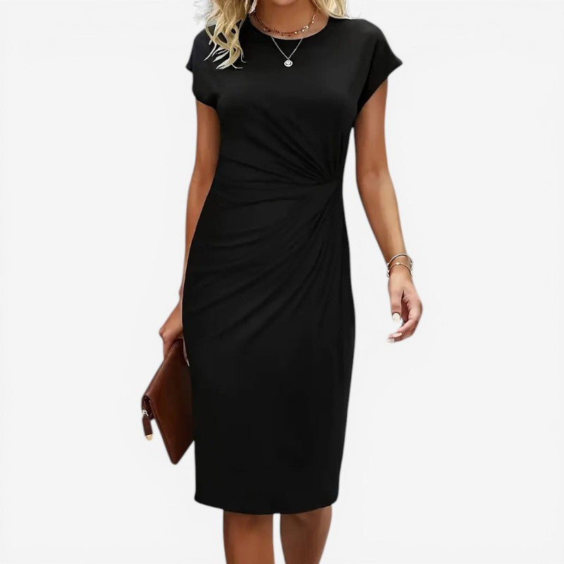 Robe midi à col rond pour femme