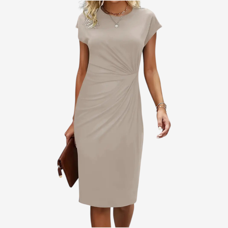 Vestido midi ajustado con cintura torcida para mujer