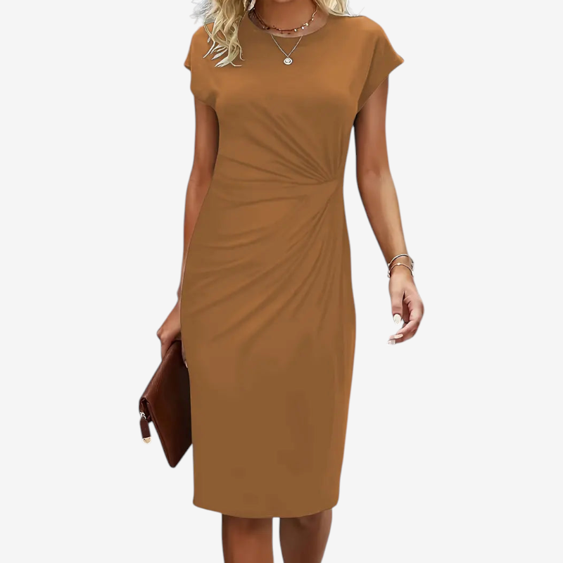 Vestido midi ajustado con cintura torcida para mujer