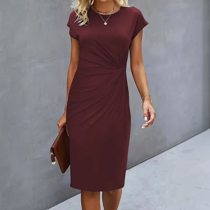 Vestido midi ajustado con cintura torcida para mujer