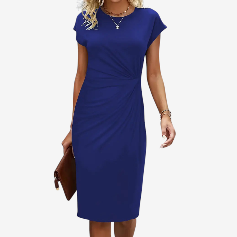 Vestido midi ajustado con cintura torcida para mujer