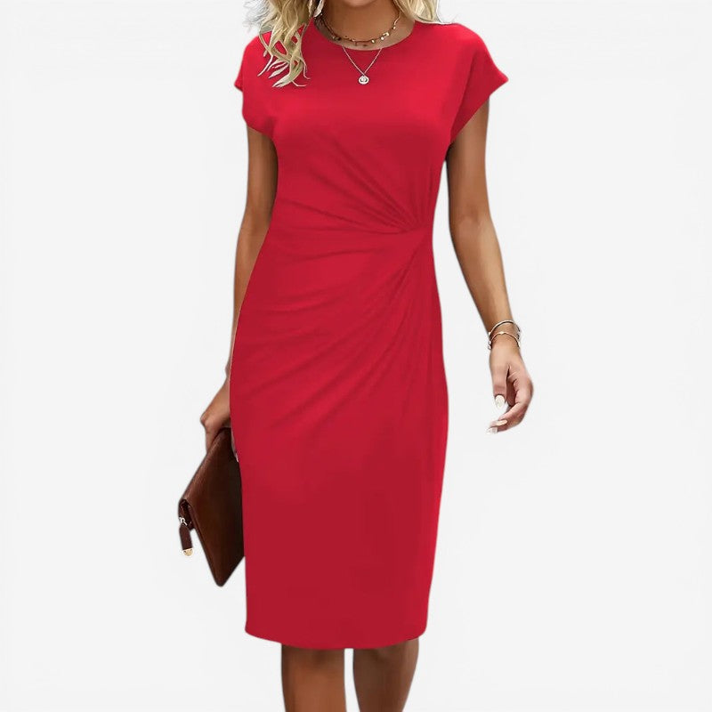 Robe midi à col rond pour femme