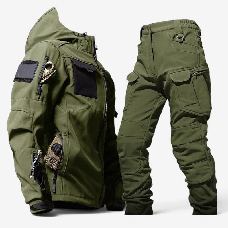 Cargova – Ensemble cargo pour homme d’extérieur avec veste à capuche et pantalon cargo