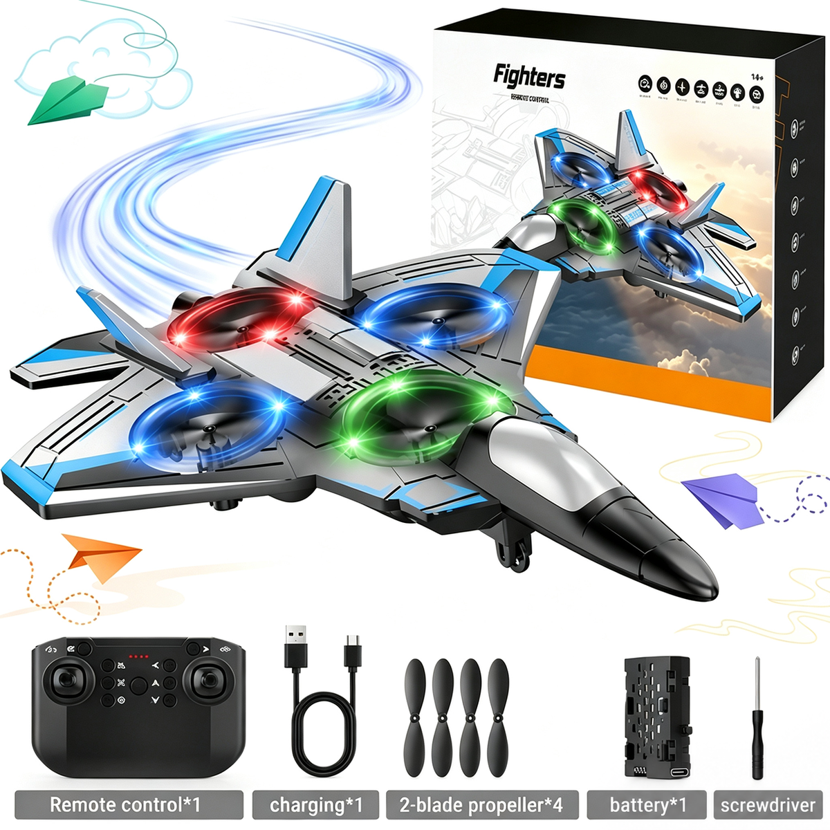JetFlip - Jet giocattolo radiocomandato con acrobazie a 360°