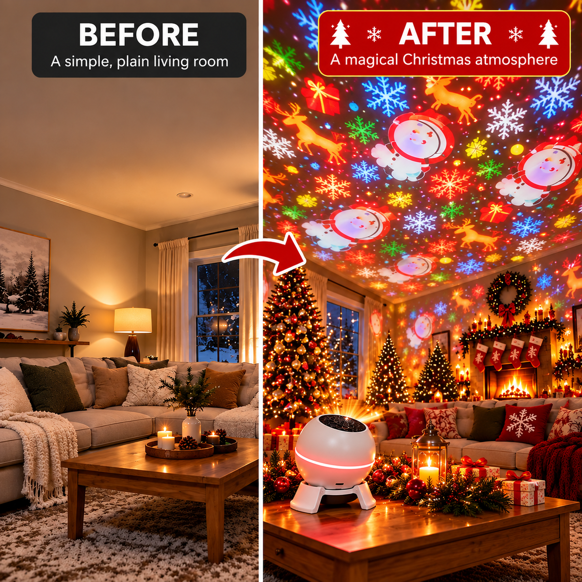 Projilume – Christmas Projector with Moving Holiday Projections