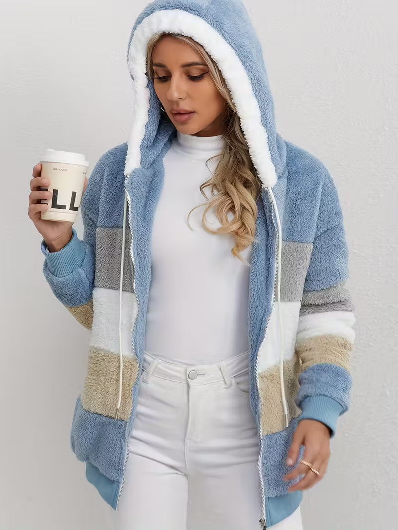 TeddyHood – Fluffy Fleece Vest with Full-Length Zipper and Hood
